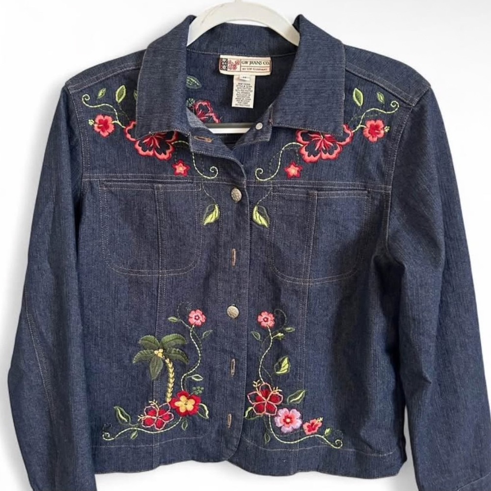 GW Jeans Co Vintage 90’s Embroidered Denim Jacket